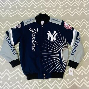 Vintage retro Ny New York Yankees embroidered letterman varsity jacket coat